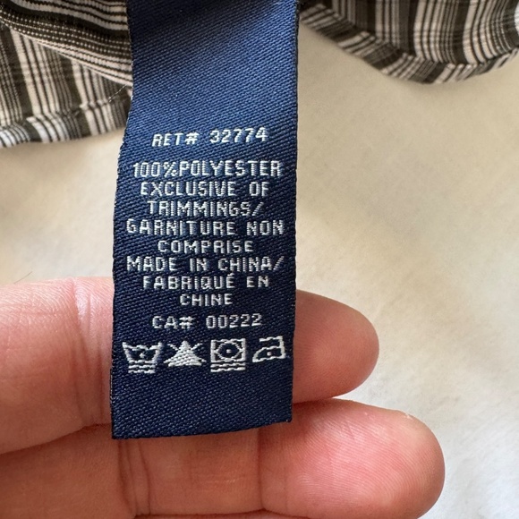 Arnold Palmer Men's M Long Sleeve Button Up Casual Dress Shirt Striped Gray Golf - Picture 7 of 13